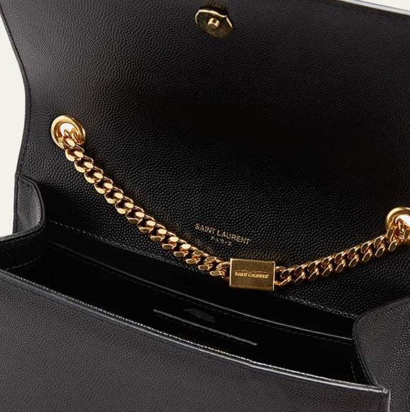 YSL Saint Laurent KATE SMALL CHAIN BAG IN GRAIN DE POUDRE LEATHER! MSRP $2100 - Picture 5 of 16